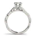 Round Twisted Shank Lab Grown Diamond Engagement Ring - VS1 D/E/F | 14K & 18K Gold | 14K Yellow Gold | Round Lab Diamond | Picasso Gold & Diamond Chicago
