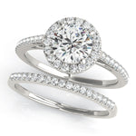 3/4 ct Round Lab Grown Diamond Halo Engagement Ring Setting in 14K White Gold