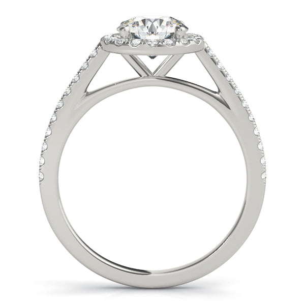 3/4 ct Round Lab Grown Diamond Halo Engagement Ring Setting in 14K White Gold