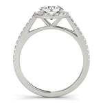 3/4 ct Round Lab Grown Diamond Halo Engagement Ring Setting in 14K White Gold