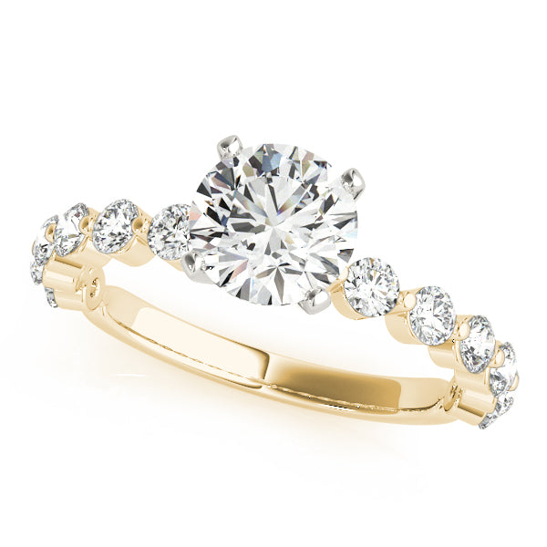 Round Single Row Lab Grown Diamond Engagement Ring - VS1 D/E/F | 14K & 18K Gold | 14K White Gold | Round Lab Diamond | Picasso Gold & Diamond Chicago