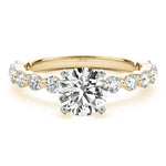 Round Single Row Lab Grown Diamond Engagement Ring - VS1 D/E/F | 14K & 18K Gold | 14K White Gold | Round Lab Diamond | Picasso Gold & Diamond Chicago
