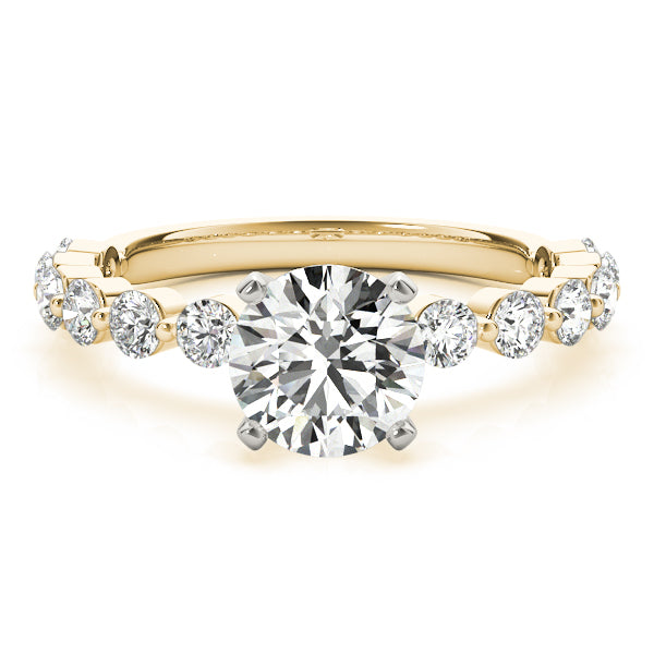 Round Single Row Lab Grown Diamond Engagement Ring - VS1 D/E/F | 14K & 18K Gold | 14K White Gold | Round Lab Diamond | Picasso Gold & Diamond Chicago