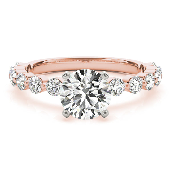Round Single Row Lab Grown Diamond Engagement Ring - VS1 D/E/F | 14K & 18K Gold | 14K Yellow Gold | Round Lab Diamond | Picasso Gold & Diamond Chicago