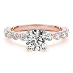 Round Single Row Lab Grown Diamond Engagement Ring - VS1 D/E/F | 14K & 18K Gold | 14K Yellow Gold | Round Lab Diamond | Picasso Gold & Diamond Chicago