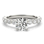 Round Single Row Lab Grown Diamond Engagement Ring - VS1 D/E/F | 14K & 18K Gold | 14K Yellow Gold | Round Lab Diamond | Picasso Gold & Diamond Chicago