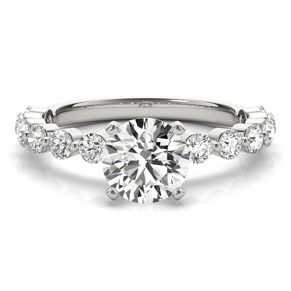 Round Single Row Lab Grown Diamond Engagement Ring - VS1 D/E/F | 14K & 18K Gold | 14K Yellow Gold | Round Lab Diamond | Picasso Gold & Diamond Chicago