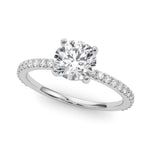 1 1/2 ct Round Lab Grown Diamond Engagement Ring Setting in 14K White Gold