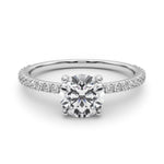 1 1/2 ct Round Lab Grown Diamond Engagement Ring Setting in 14K White Gold