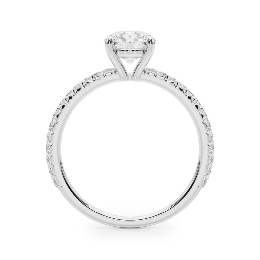 1 1/2 ct Round Lab Grown Diamond Engagement Ring Setting in 14K White Gold