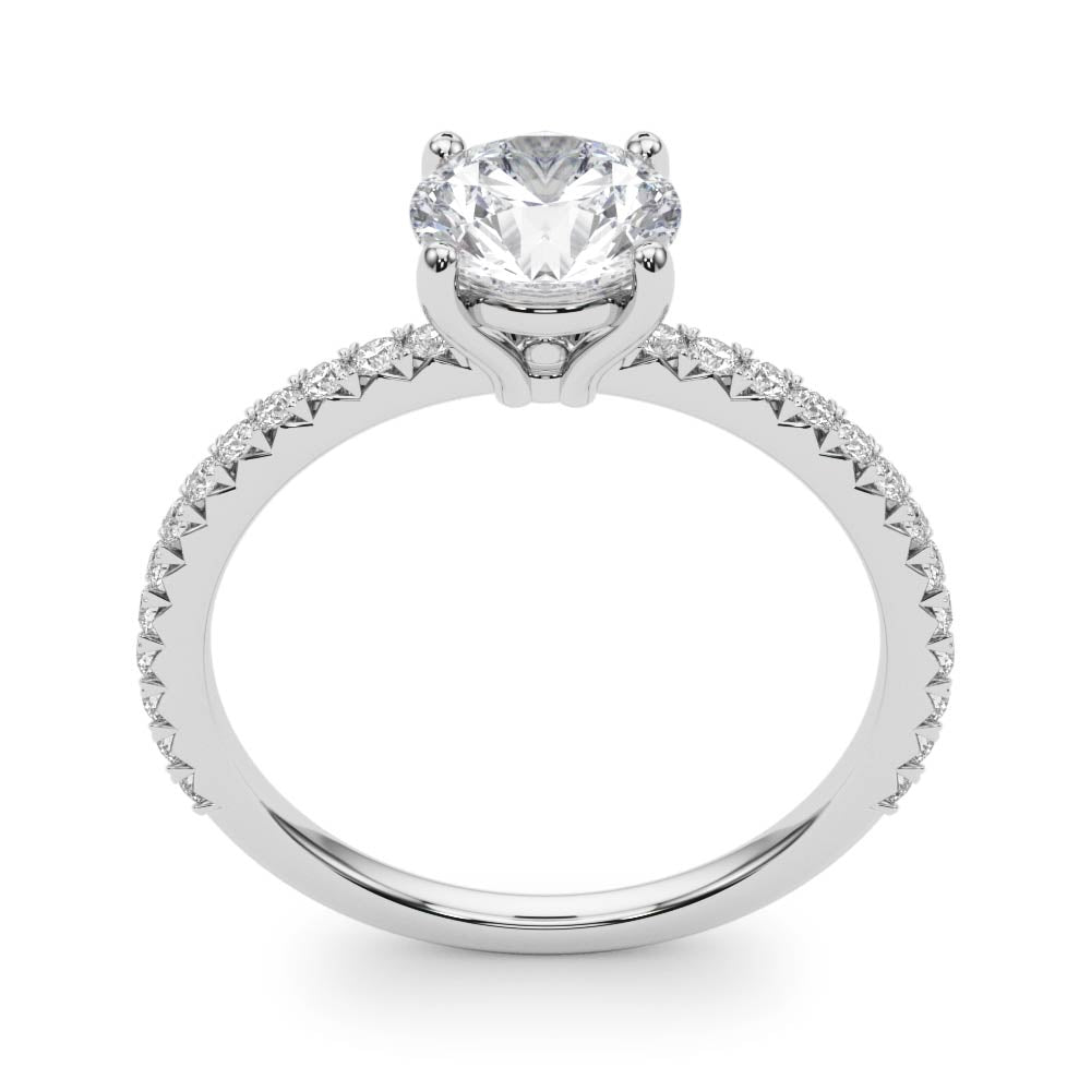 1 1/2 ct Round Lab Grown Diamond Engagement Ring Setting in 14K White Gold