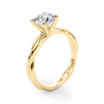Round Twisted Shank Lab Grown Diamond Engagement Ring - VS1 D/E/F | 14K & 18K Gold | 14K Yellow Gold | Round Lab Diamond | Picasso Gold & Diamond Chicago