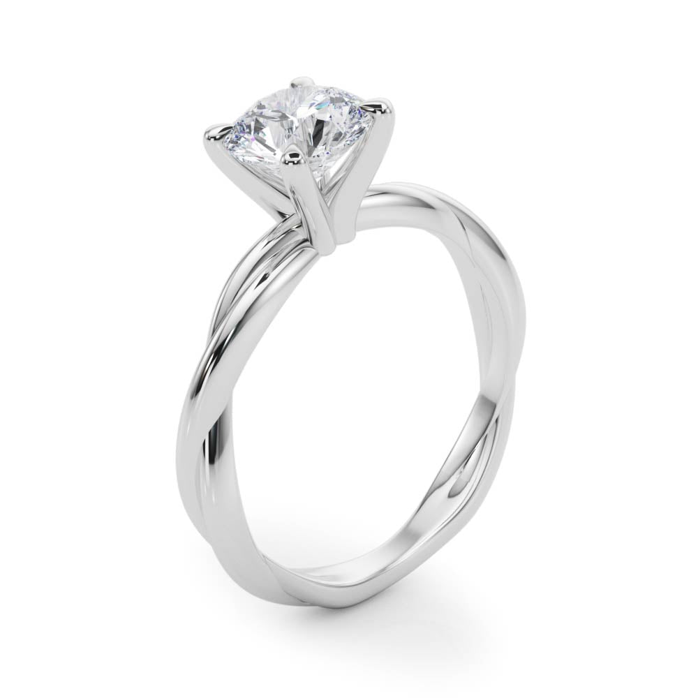 Round Twisted Shank Lab Grown Diamond Engagement Ring - VS1 D/E/F | 14K & 18K Gold | 14K Rose Gold | Round Lab Diamond | Picasso Gold & Diamond Chicago
