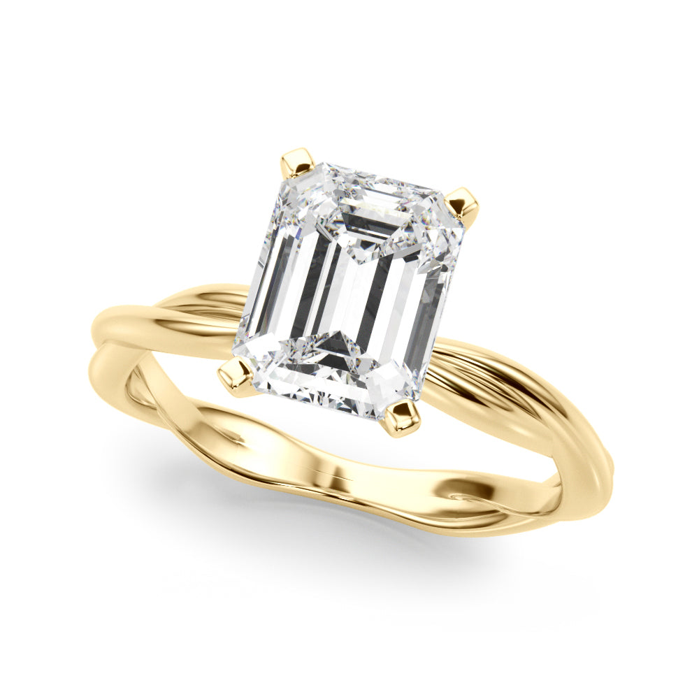 Round Twisted Shank Lab Grown Diamond Engagement Ring - VS1 D/E/F | 14K & 18K Gold | Lab Grown Diamond Engagement Ring | Picasso Gold & Diamond | Chicago