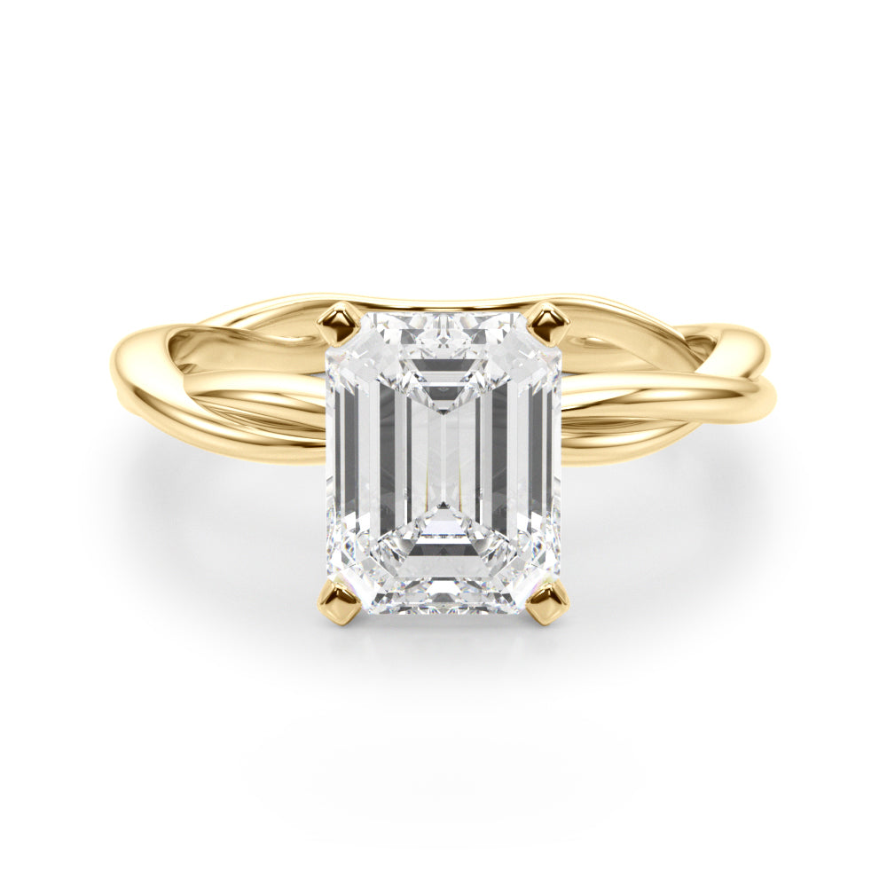 Round Twisted Shank Lab Grown Diamond Engagement Ring - VS1 D/E/F | 14K & 18K Gold | Lab Grown Diamond Engagement Ring | Picasso Gold & Diamond | Chicago