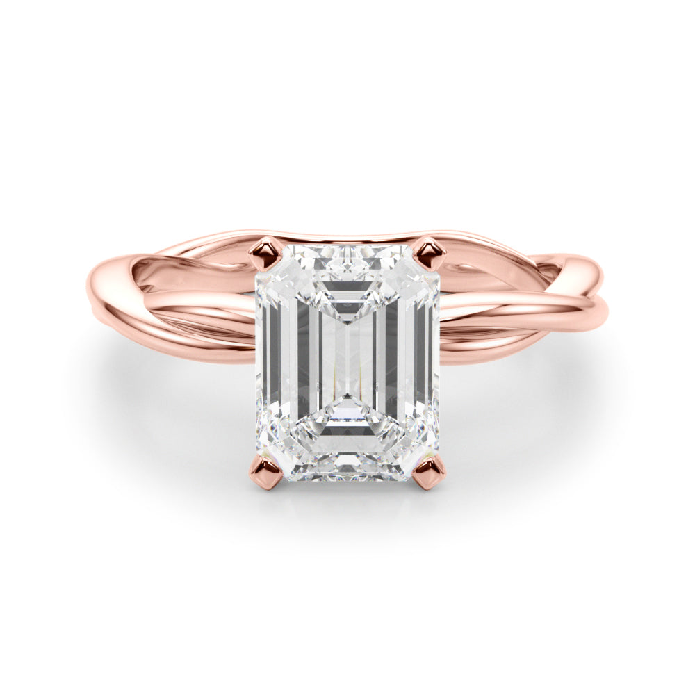 Round Twisted Shank Lab Grown Diamond Engagement Ring - VS1 D/E/F | 14K & 18K Gold | Lab Grown Diamond Engagement Ring | Picasso Gold & Diamond | Chicago