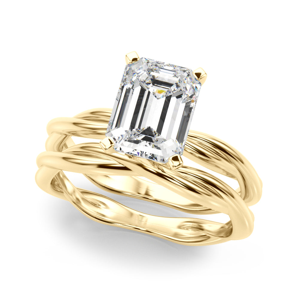 Round Twisted Shank Lab Grown Diamond Engagement Ring - VS1 D/E/F | 14K & 18K Gold | Lab Grown Diamond Engagement Ring | Picasso Gold & Diamond | Chicago
