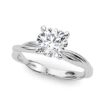 Round Twisted Shank Lab Grown Diamond Engagement Ring - VS1 D/E/F | 14K & 18K Gold | 14K White Gold | Round Lab Diamond | Picasso Gold & Diamond Chicago