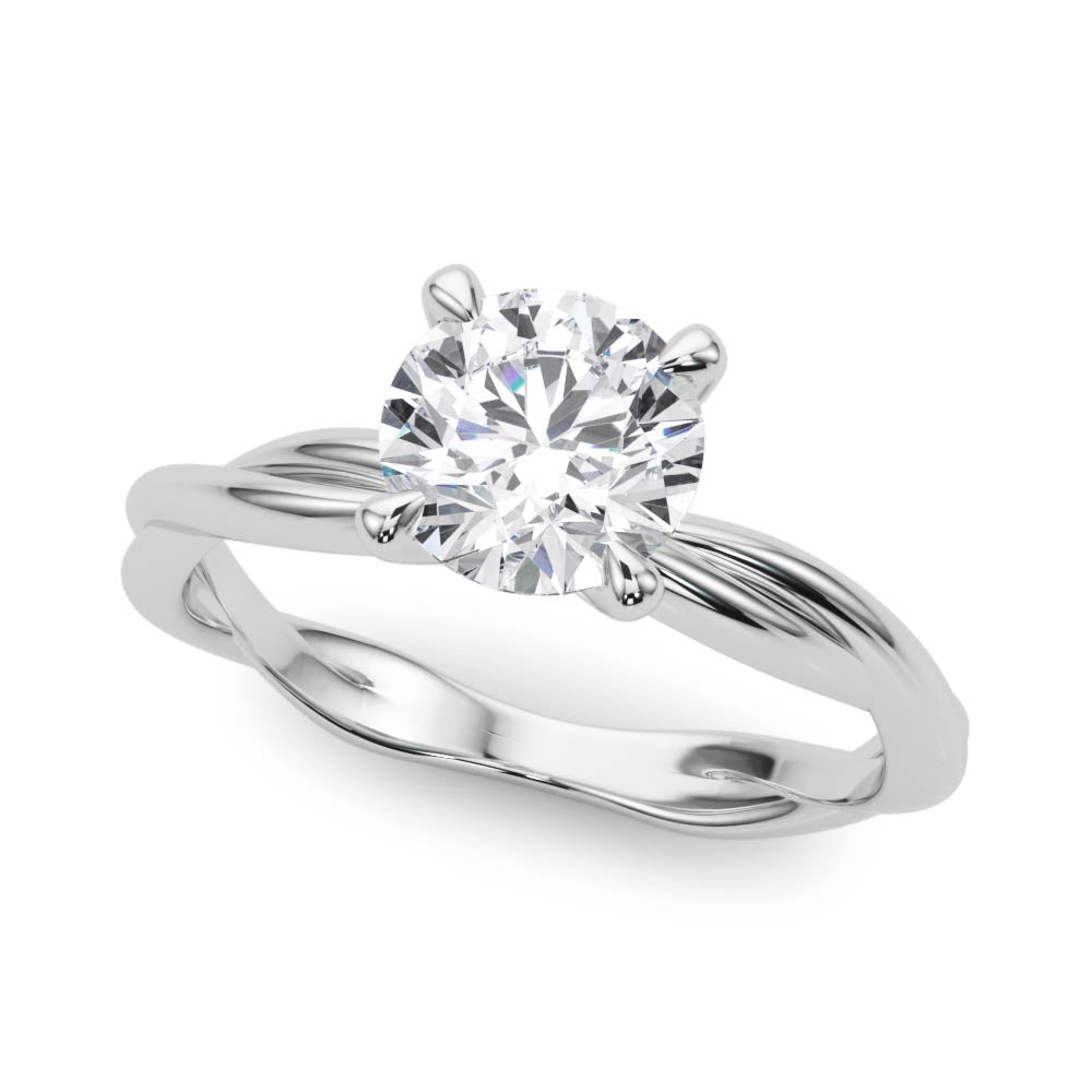 Round Twisted Shank Lab Grown Diamond Engagement Ring - VS1 D/E/F | 14K & 18K Gold | 14K White Gold | Round Lab Diamond | Picasso Gold & Diamond Chicago