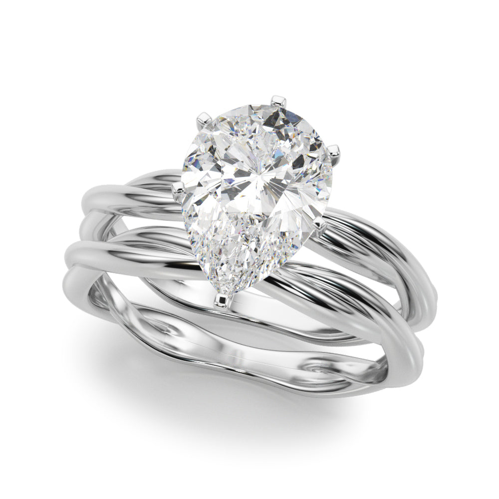 Round Twisted Shank Lab Grown Diamond Engagement Ring - VS1 D/E/F | 14K & 18K Gold | 14K Yellow Gold | Round Lab Diamond | Picasso Gold & Diamond Chicago
