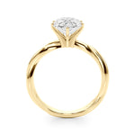 Round Twisted Shank Lab Grown Diamond Engagement Ring - VS1 D/E/F | 14K & 18K Gold | 14K Yellow Gold | Round Lab Diamond | Picasso Gold & Diamond Chicago