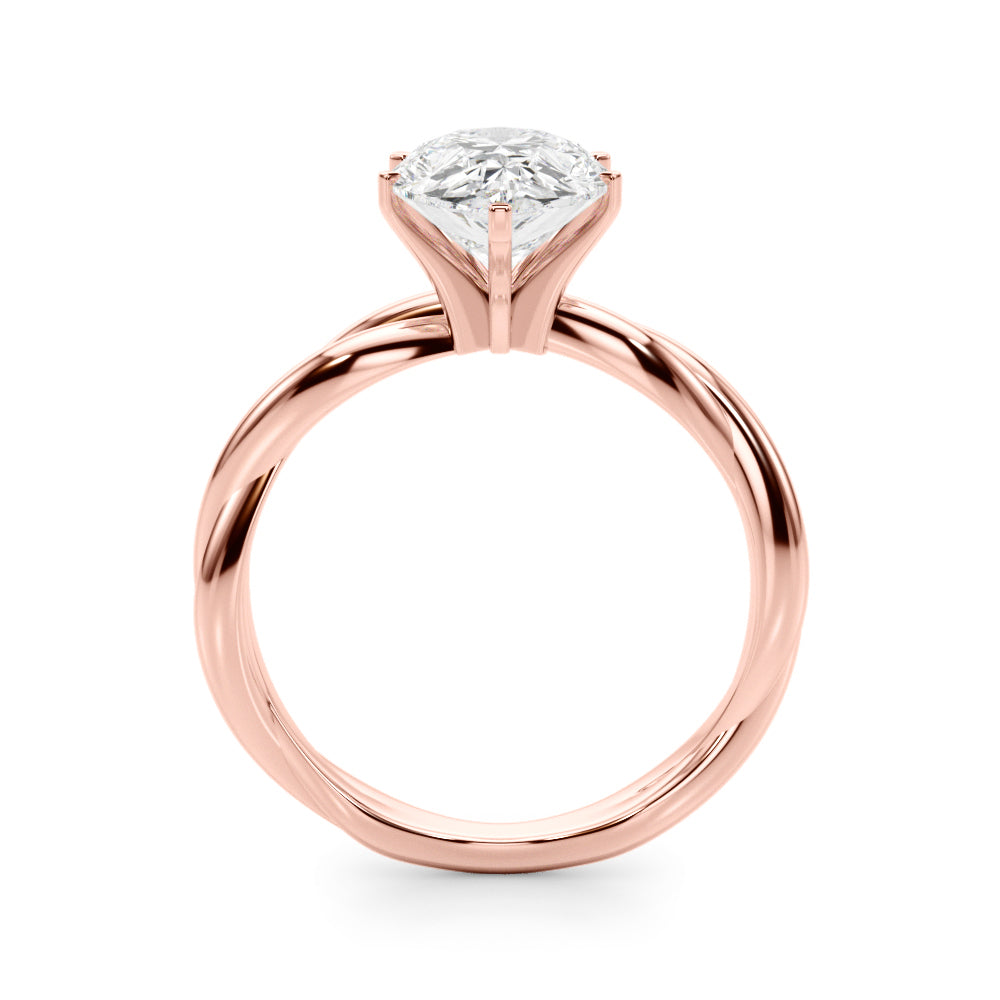 Round Twisted Shank Lab Grown Diamond Engagement Ring - VS1 D/E/F | 14K & 18K Gold | 14K Rose Gold | Round Lab Diamond | Picasso Gold & Diamond Chicago