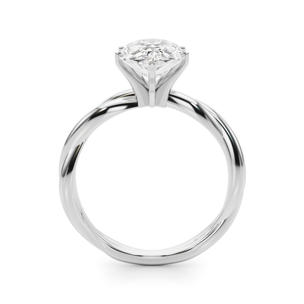 Round Twisted Shank Lab Grown Diamond Engagement Ring - VS1 D/E/F | 14K & 18K Gold | 18K Rose Gold | Round Lab Diamond | Picasso Gold & Diamond Chicago