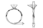 Round Twisted Shank Lab Grown Diamond Engagement Ring - VS1 D/E/F | 14K & 18K Gold | Platinum | Round Lab Diamond | Picasso Gold & Diamond Chicago