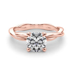 Round Twisted Shank Lab Grown Diamond Engagement Ring - VS1 D/E/F | 14K & 18K Gold | 18K White Gold | Round Lab Diamond | Picasso Gold & Diamond Chicago