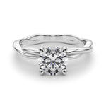 Round Twisted Shank Lab Grown Diamond Engagement Ring - VS1 D/E/F | 14K & 18K Gold | 18K Yellow Gold | Round Lab Diamond | Picasso Gold & Diamond Chicago