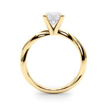 Round Twisted Shank Lab Grown Diamond Engagement Ring - VS1 D/E/F | 14K & 18K Gold | 18K Yellow Gold | Round Lab Diamond | Picasso Gold & Diamond Chicago