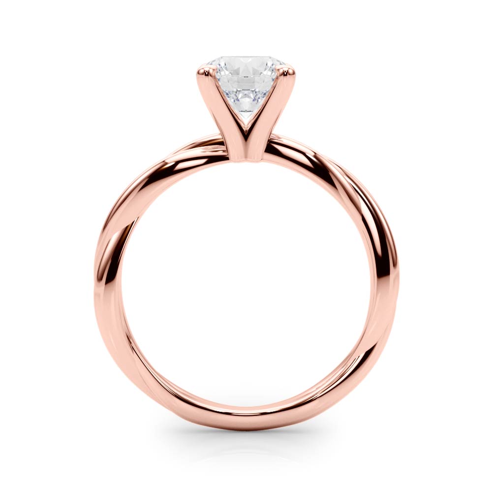Round Twisted Shank Lab Grown Diamond Engagement Ring - VS1 D/E/F | 14K & 18K Gold | 18K Rose Gold | Round Lab Diamond | Picasso Gold & Diamond Chicago