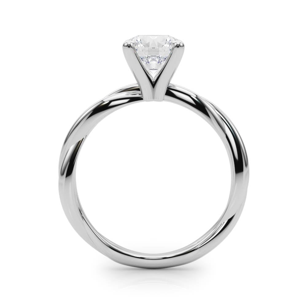 Round Twisted Shank Lab Grown Diamond Engagement Ring - VS1 D/E/F | 14K & 18K Gold | 18K Rose Gold | Round Lab Diamond | Picasso Gold & Diamond Chicago