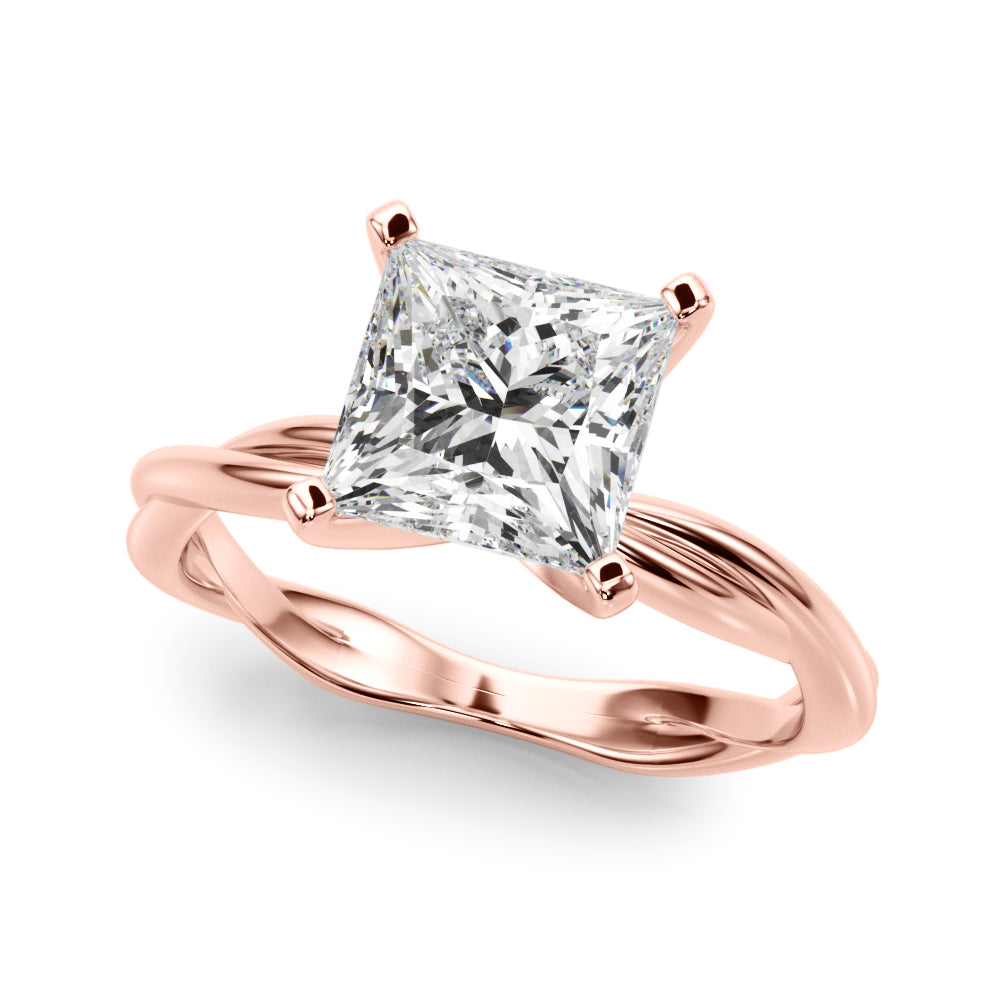 Round Twisted Shank Lab Grown Diamond Engagement Ring - VS1 D/E/F | 14K & 18K Gold | Lab Grown Diamond Engagement Ring | Picasso Gold & Diamond | Chicago