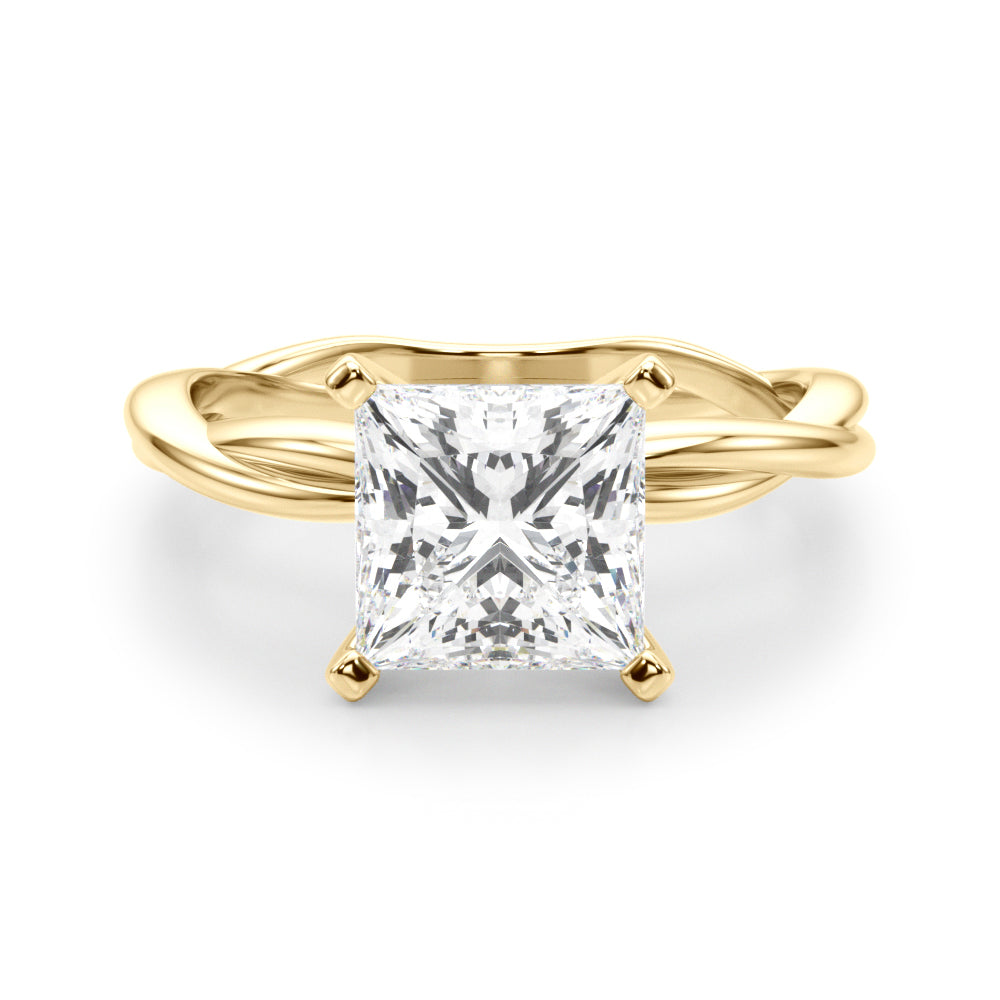 Round Twisted Shank Lab Grown Diamond Engagement Ring - VS1 D/E/F | 14K & 18K Gold | Lab Grown Diamond Engagement Ring | Picasso Gold & Diamond | Chicago