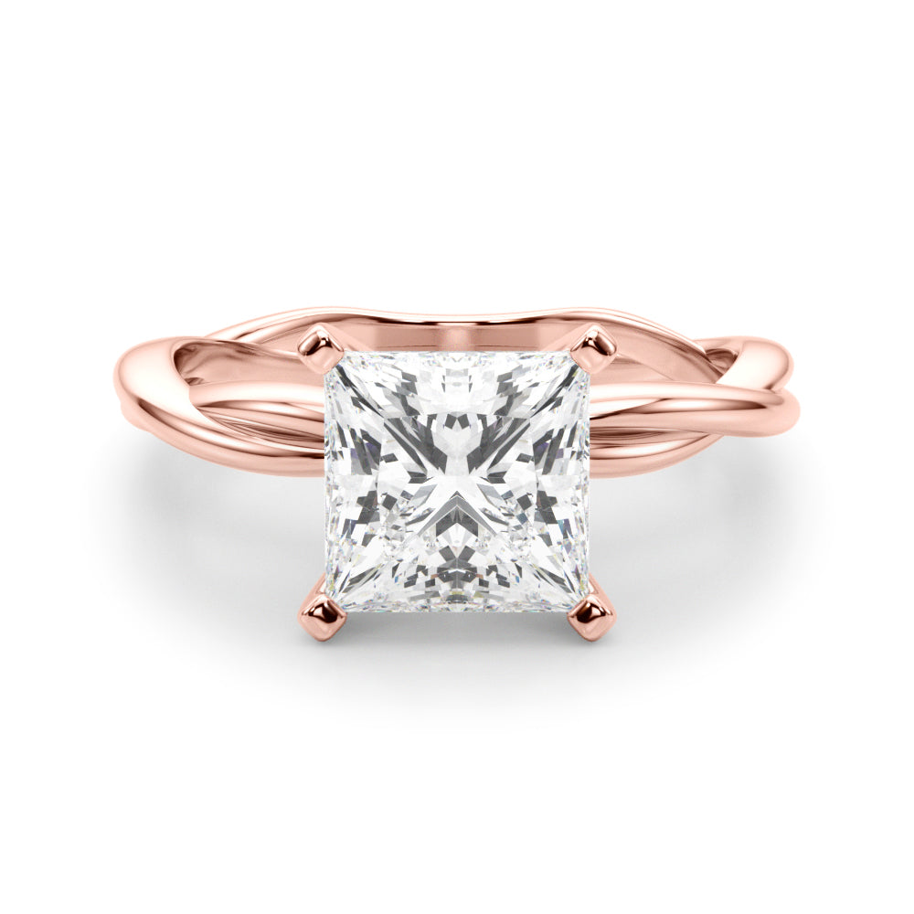 Round Twisted Shank Lab Grown Diamond Engagement Ring - VS1 D/E/F | 14K & 18K Gold | Lab Grown Diamond Engagement Ring | Picasso Gold & Diamond | Chicago