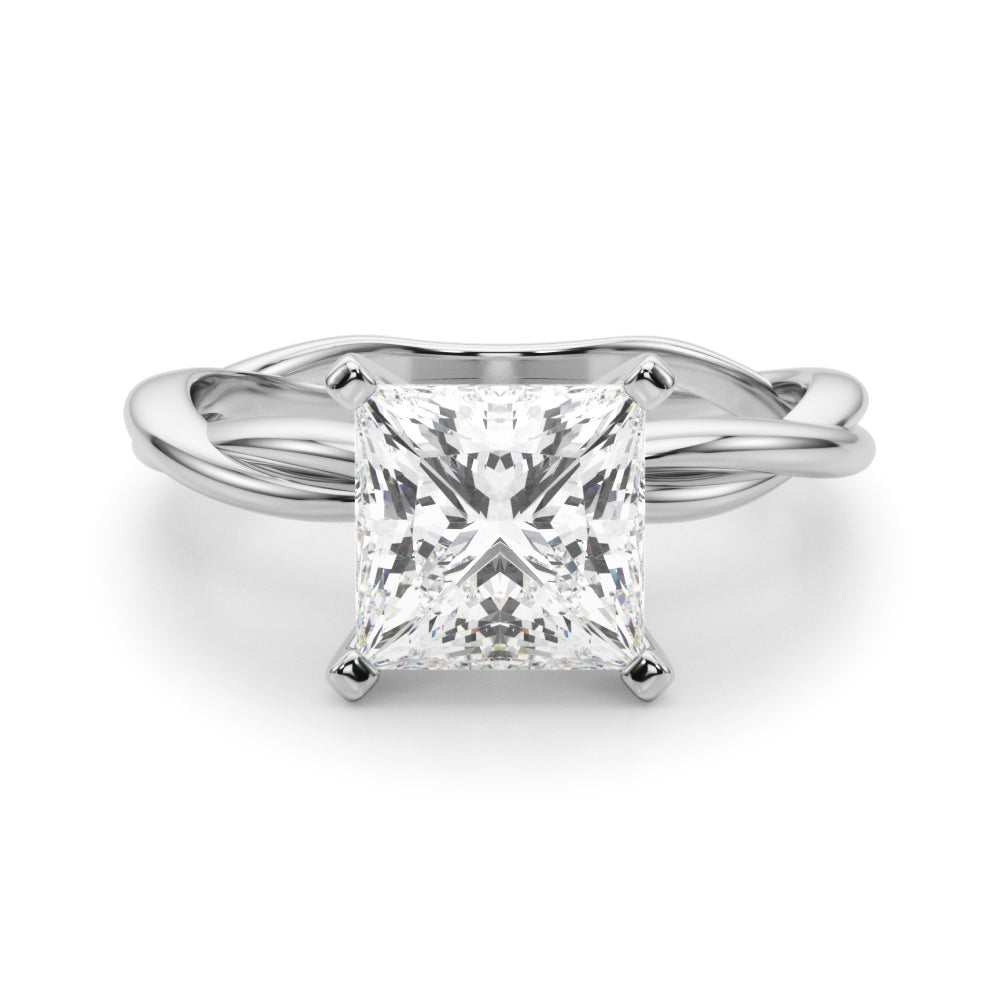 Round Twisted Shank Lab Grown Diamond Engagement Ring - VS1 D/E/F | 14K & 18K Gold | Lab Grown Diamond Engagement Ring | Picasso Gold & Diamond | Chicago