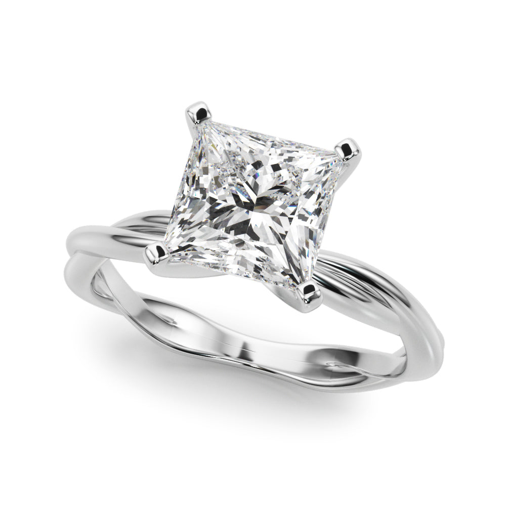 Round Twisted Shank Lab Grown Diamond Engagement Ring - VS1 D/E/F | 14K & 18K Gold | 14K White Gold | Round Lab Diamond | Picasso Gold & Diamond Chicago
