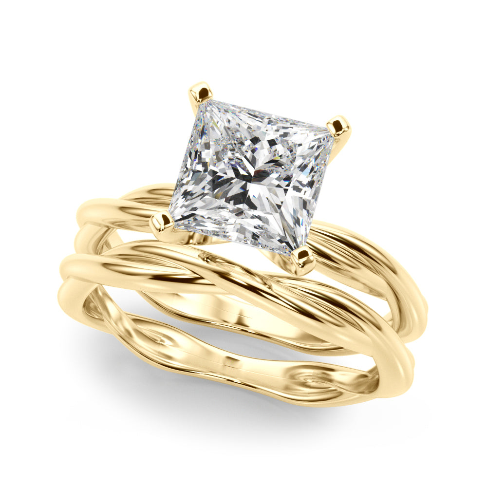 Round Twisted Shank Lab Grown Diamond Engagement Ring - VS1 D/E/F | 14K & 18K Gold | 14K White Gold | Round Lab Diamond | Picasso Gold & Diamond Chicago