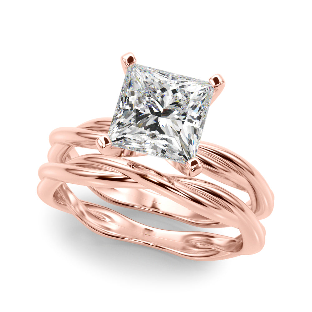 Round Twisted Shank Lab Grown Diamond Engagement Ring - VS1 D/E/F | 14K & 18K Gold | 14K Rose Gold | Round Lab Diamond | Picasso Gold & Diamond Chicago