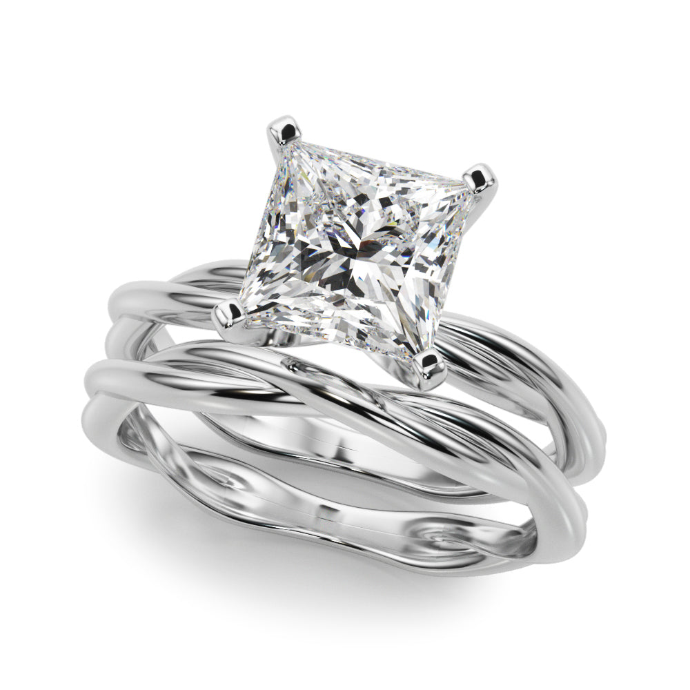 Round Twisted Shank Lab Grown Diamond Engagement Ring - VS1 D/E/F | 14K & 18K Gold | 18K White Gold | Round Lab Diamond | Picasso Gold & Diamond Chicago