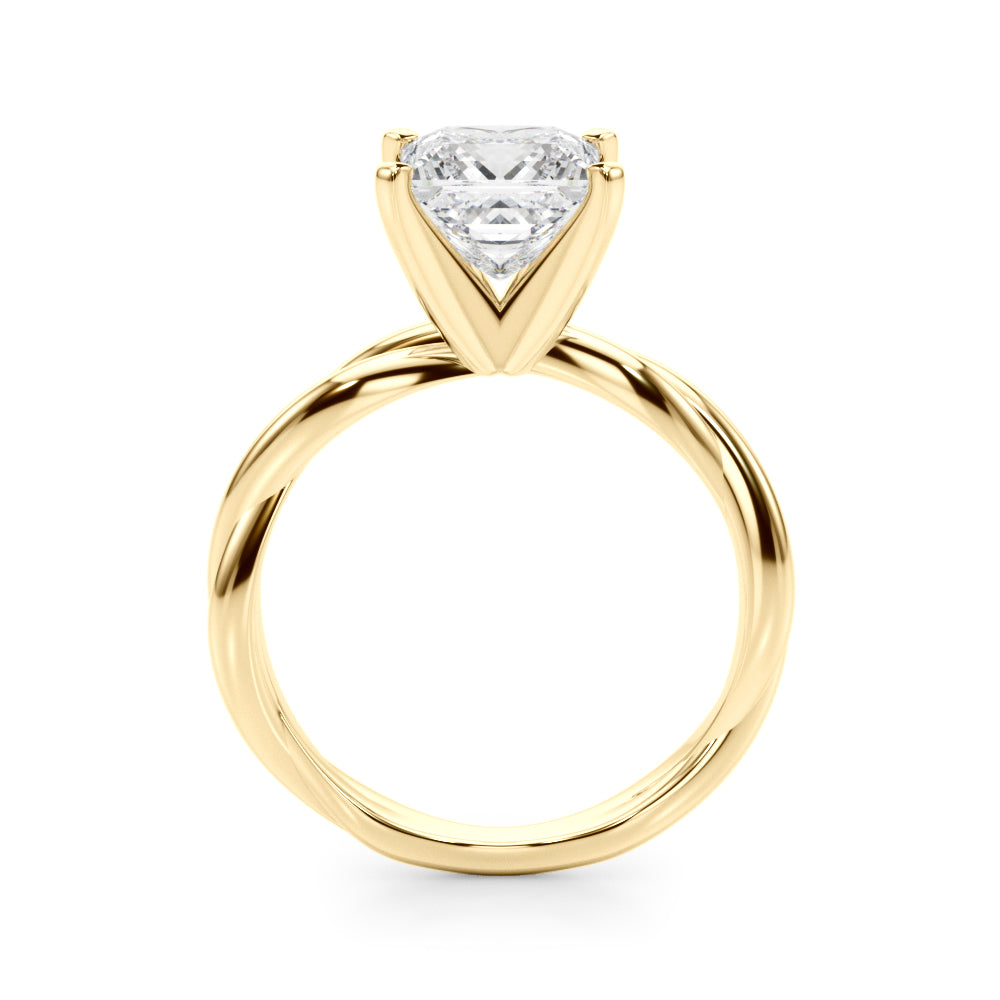 Round Twisted Shank Lab Grown Diamond Engagement Ring - VS1 D/E/F | 14K & 18K Gold | 18K White Gold | Round Lab Diamond | Picasso Gold & Diamond Chicago