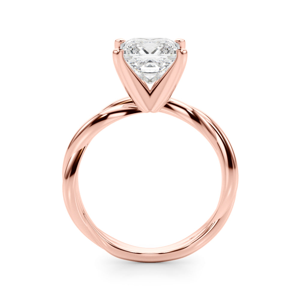 Round Twisted Shank Lab Grown Diamond Engagement Ring - VS1 D/E/F | 14K & 18K Gold | 18K Yellow Gold | Round Lab Diamond | Picasso Gold & Diamond Chicago