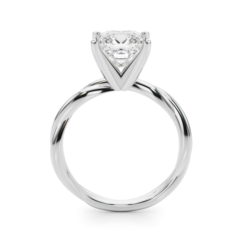Round Twisted Shank Lab Grown Diamond Engagement Ring - VS1 D/E/F | 14K & 18K Gold | 18K Yellow Gold | Round Lab Diamond | Picasso Gold & Diamond Chicago
