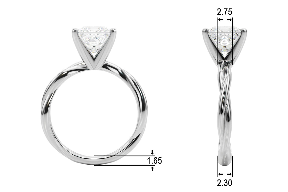 Round Twisted Shank Lab Grown Diamond Engagement Ring - VS1 D/E/F | 14K & 18K Gold | 18K Rose Gold | Round Lab Diamond | Picasso Gold & Diamond Chicago