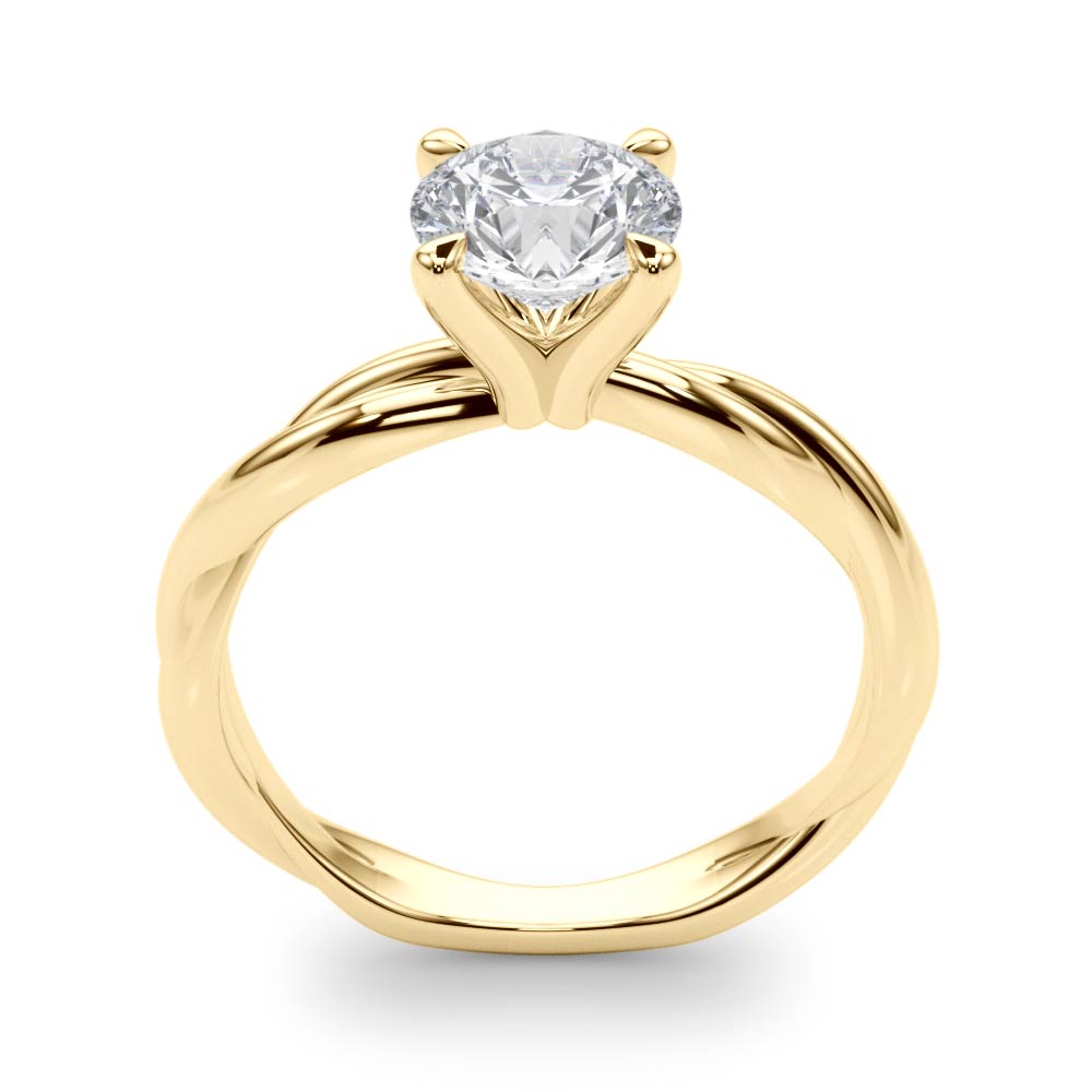 Round Twisted Shank Lab Grown Diamond Engagement Ring - VS1 D/E/F | 14K & 18K Gold | Platinum | Round Lab Diamond | Picasso Gold & Diamond Chicago