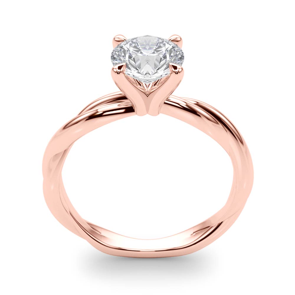 Round Twisted Shank Lab Grown Diamond Engagement Ring - VS1 D/E/F | 14K & 18K Gold | Platinum | Round Lab Diamond | Picasso Gold & Diamond Chicago