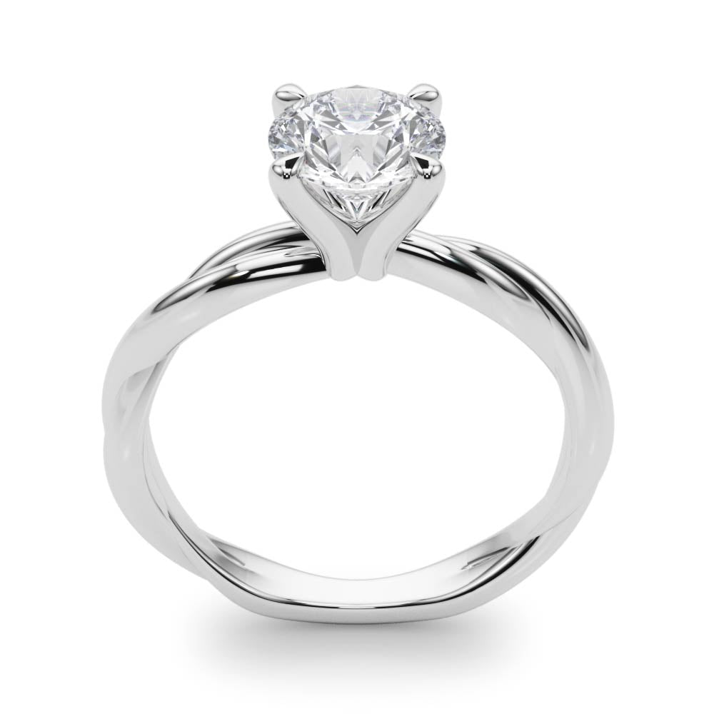 Round Twisted Shank Lab Grown Diamond Engagement Ring - VS1 D/E/F | 14K & 18K Gold | Platinum | Round Lab Diamond | Picasso Gold & Diamond Chicago