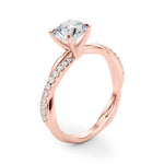 Round Twisted Shank Lab Grown Diamond Engagement Ring - VS1 D/E/F | 14K & 18K Gold | 14K Yellow Gold | Round Lab Diamond | Picasso Gold & Diamond Chicago