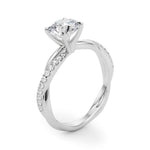 1 ct Round Lab Grown Diamond Engagement Ring Setting in 14K White Gold